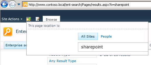 Search box in breadcrumb box