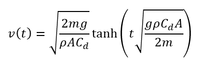 Fall velocity in air